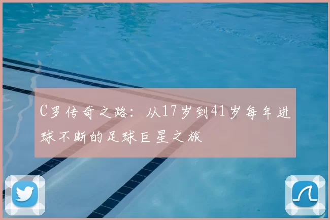 C罗传奇之路：从17岁到41岁每年进球不断的足球巨星之旅